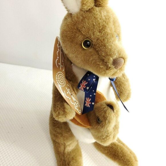 Australia Souvenir Kangaroo with Joey Boomerang Stuffed Animal Plush - Picture 4 of 7